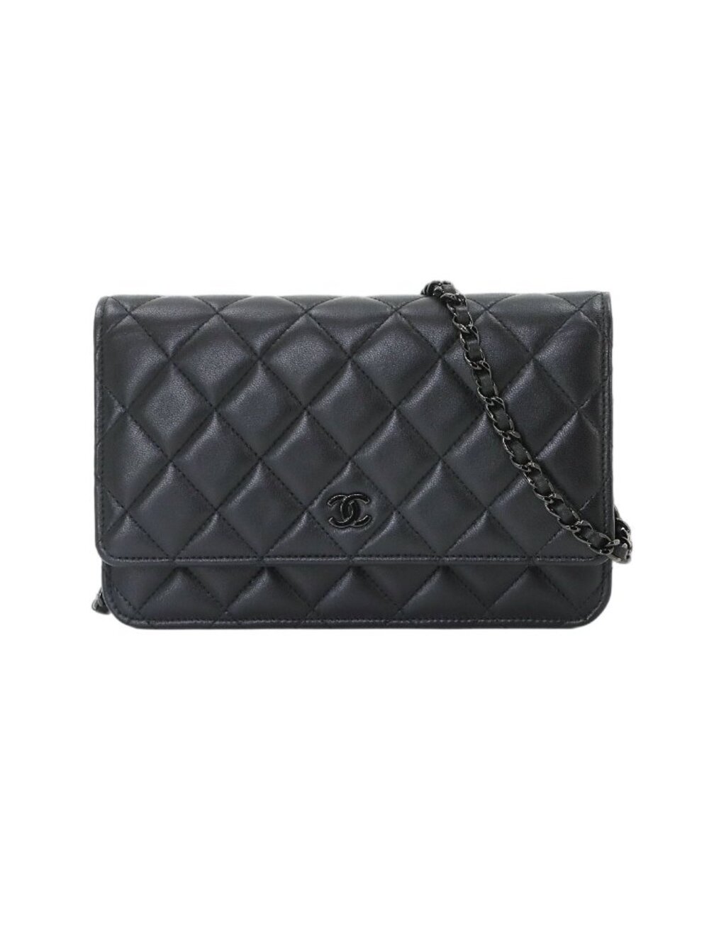 Chanel Quilted Classic Chain Wallet Lambskin Black Shoulder Bag